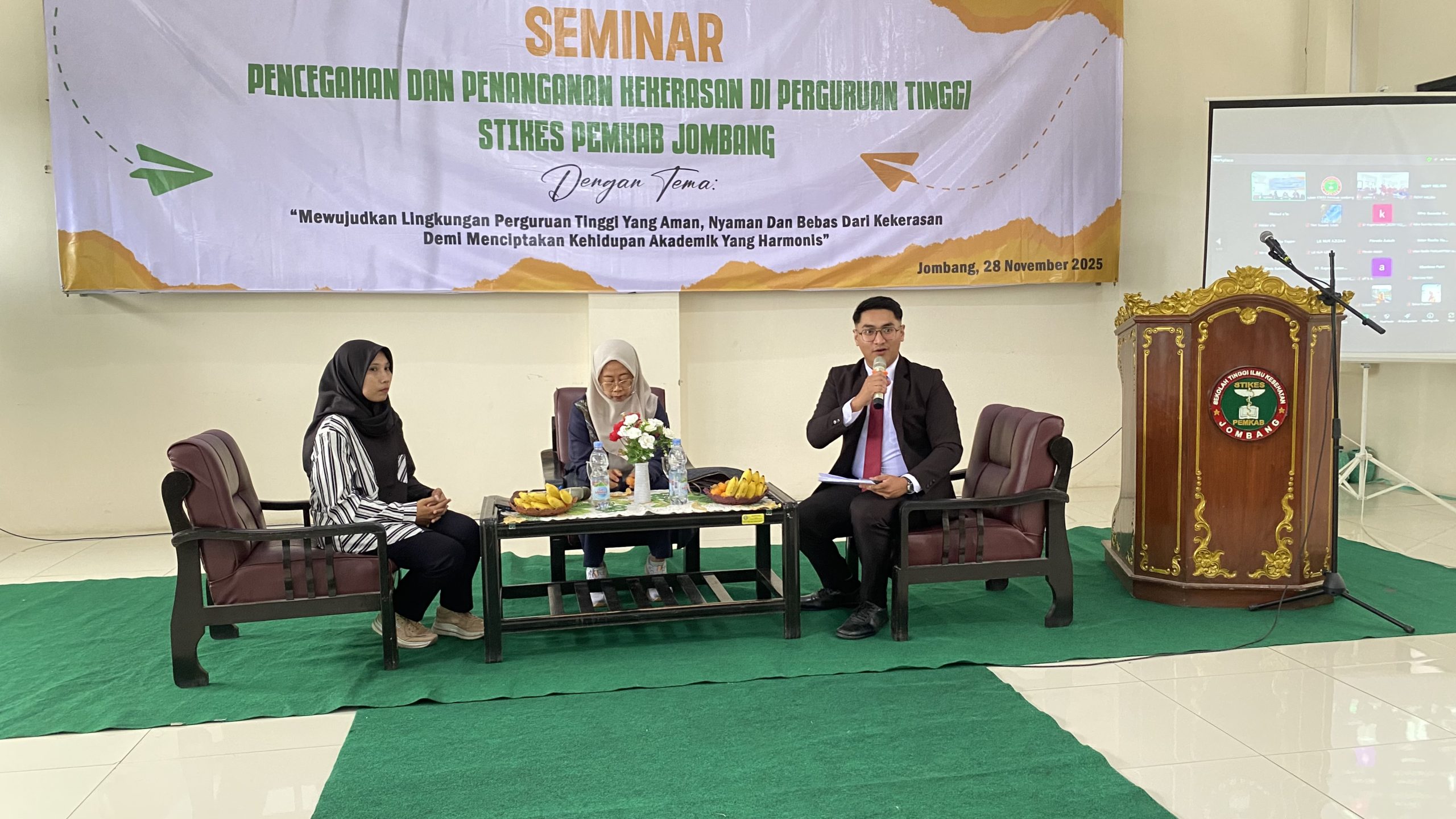 SEMINAR PENCEGAHAN DAN PENANGANAN KEKERASAN DI PERGURUAN TINGGI STIKES PEMKAB JOMBANG